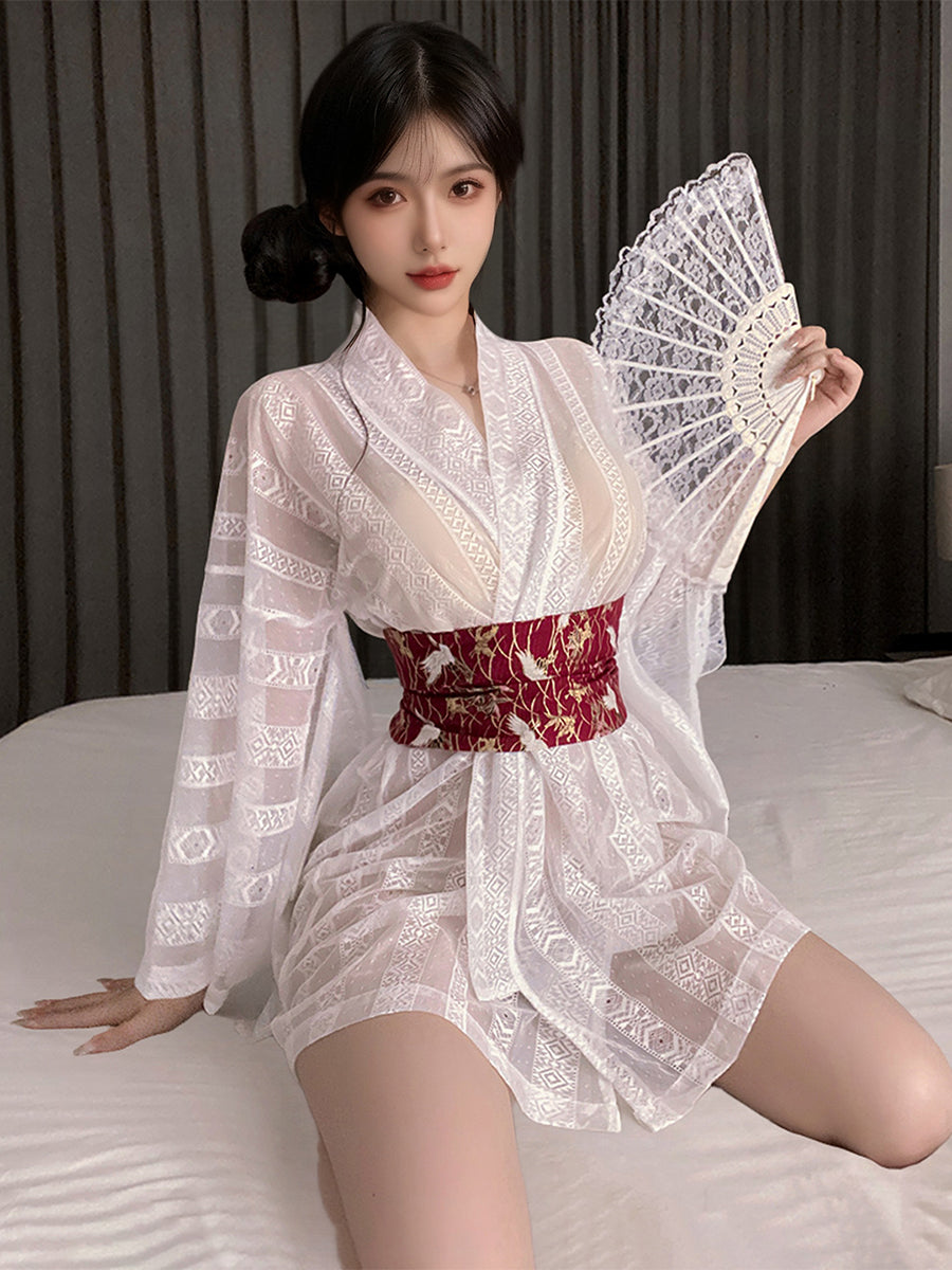 Sheer Kimono Lingerie Set