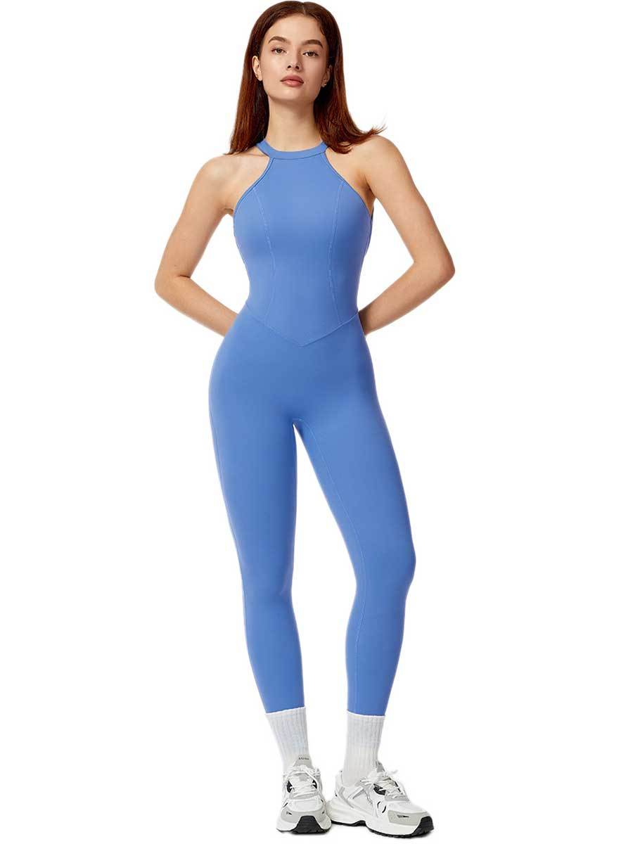 Open Back Sleeveless Activewear Jumpsuit