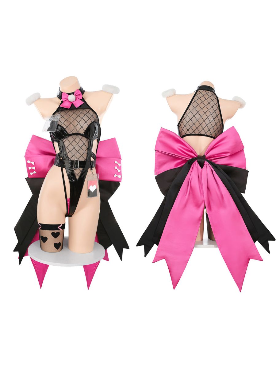 Pink & Black Bunny Cosplay Bodysuit