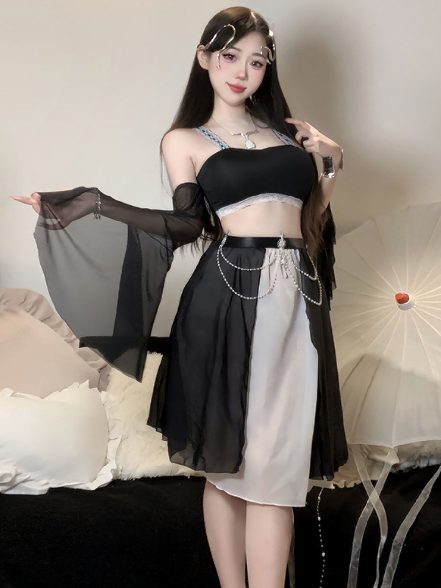 Chinese-Inspired Crop Top and Skirt