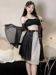 Chinese-Inspired Crop Top and Skirt