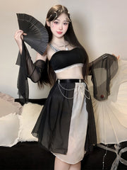 Chinese-Inspired Crop Top and Skirt