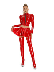 Shiny Latex Look Clubwear Outfit