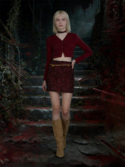 Midnight Villains Burgundy Leopard Oufit