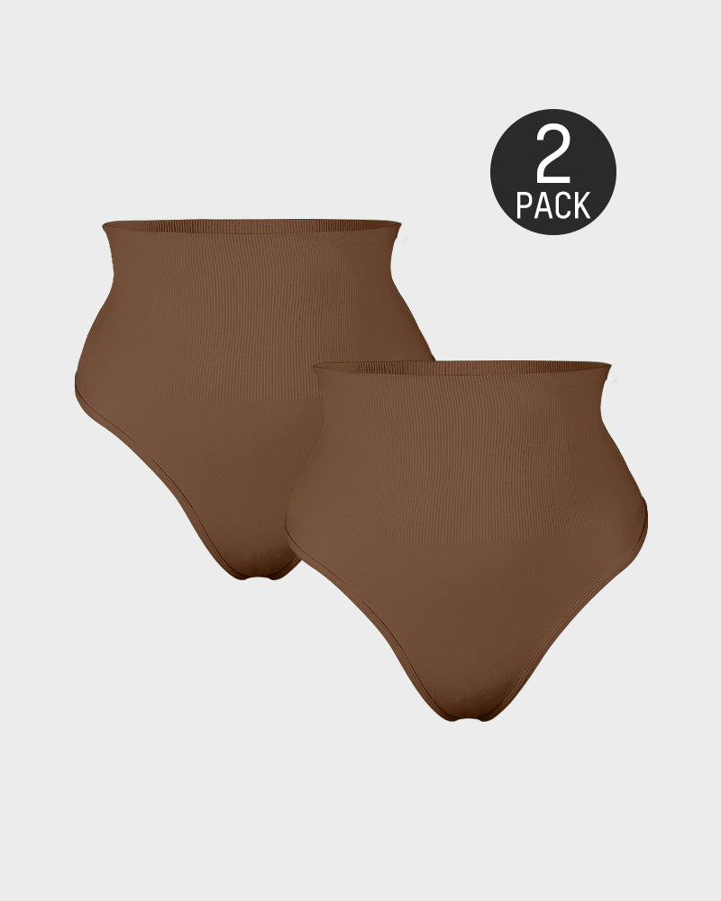 Mid-Waist Tummy Control Thong (2 Pack)