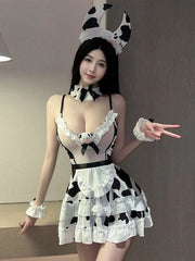 Ruffled Kawaii Cow Girl Lingerie