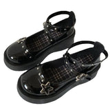 Star Black Platform Sandals