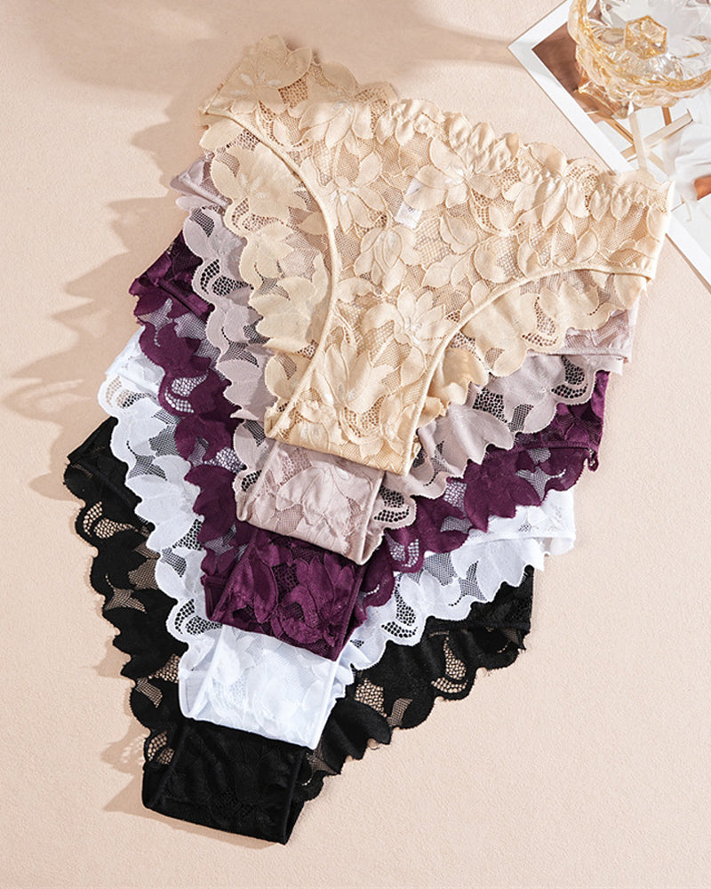 Women's Lace Floral Mesh Breathable Panties