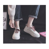 Two-Tone Contrast Stitch Platform Sneakers