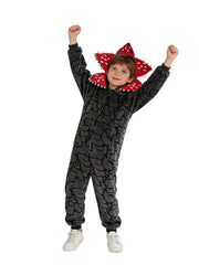 Scary Floral Fleece Hooded Jumpsuit
