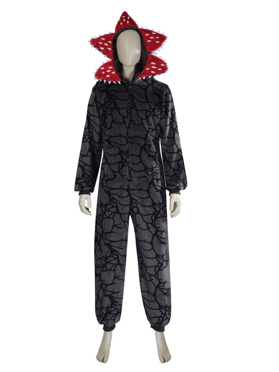 Scary Floral Fleece Hooded Jumpsuit