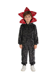 Scary Floral Fleece Hooded Jumpsuit