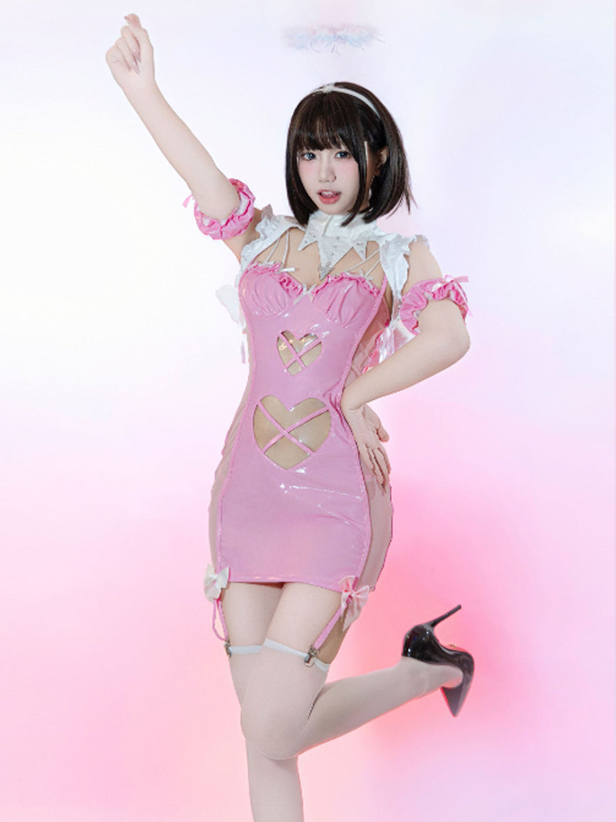 Wet Look Angel & Devil Cosplay Costume