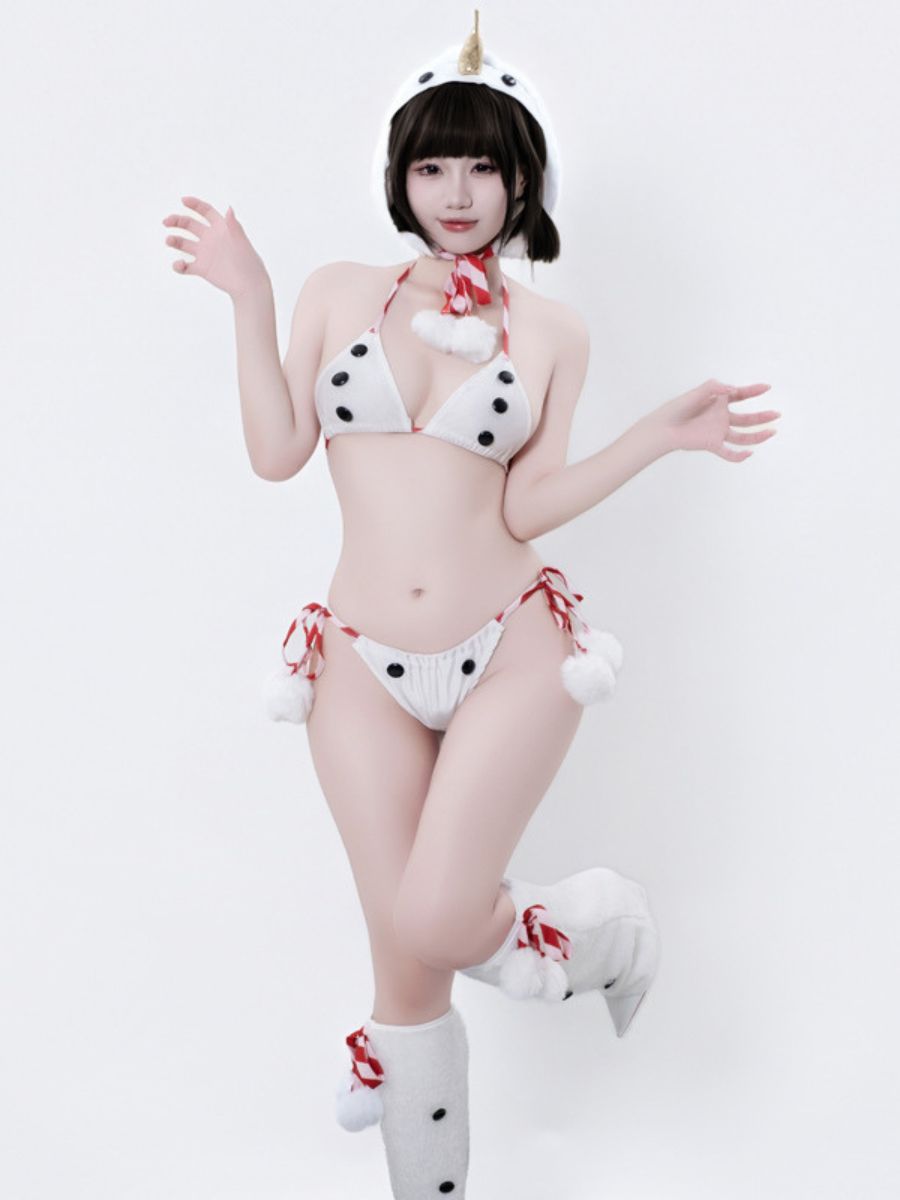 Playful Snowman Cosplay Lingerie Set