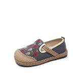 Zapatos de verano para mujer con bordado artístico de lino y algodón BN1034