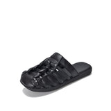 Women Summer Solid Leather Spliced Flat Slippers BN1002