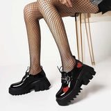 Zapatos Mary Jane Lolita con corazón rojo Y2K