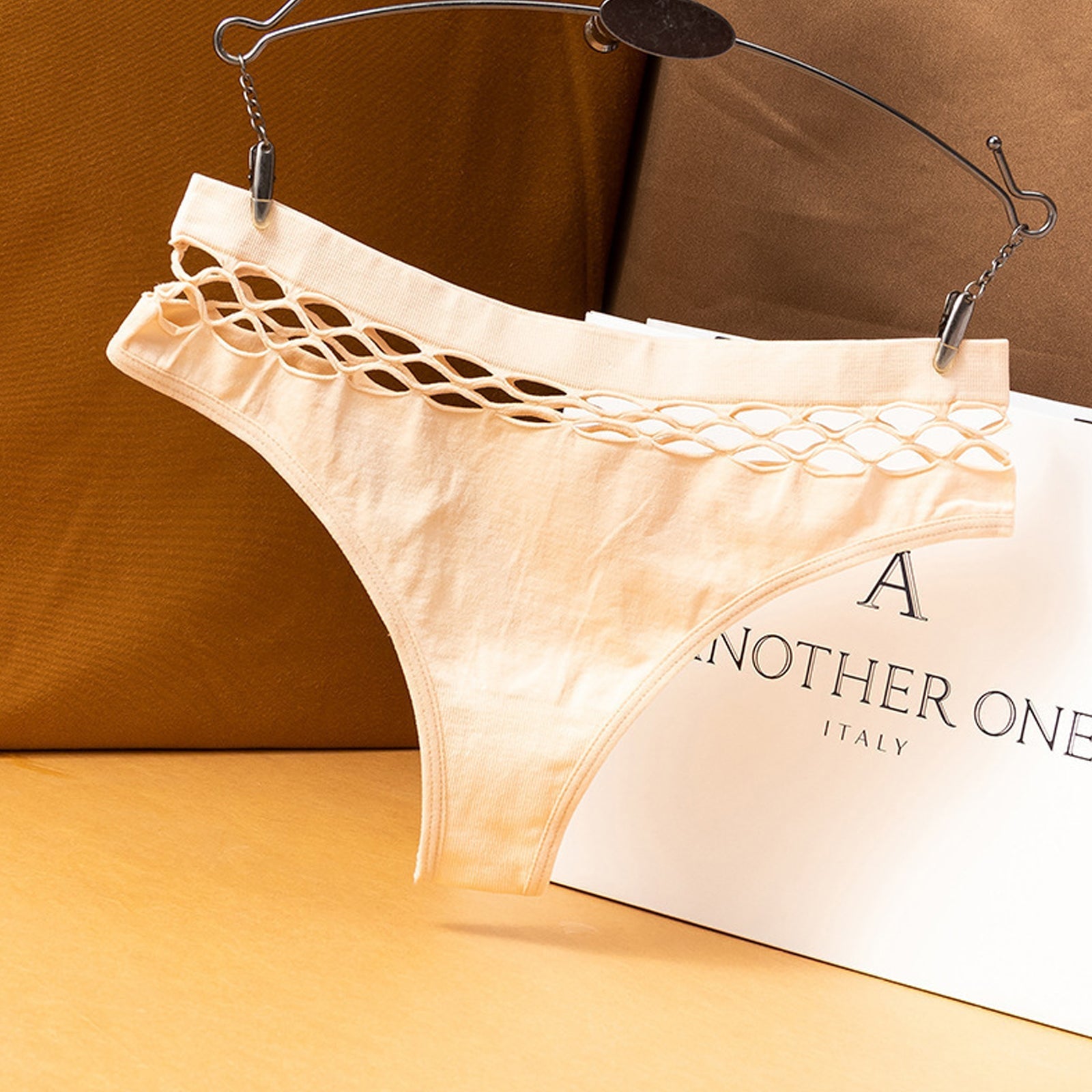 2 Pack Thong Panty Criss-cross Seamless High Waist Hipster Panties