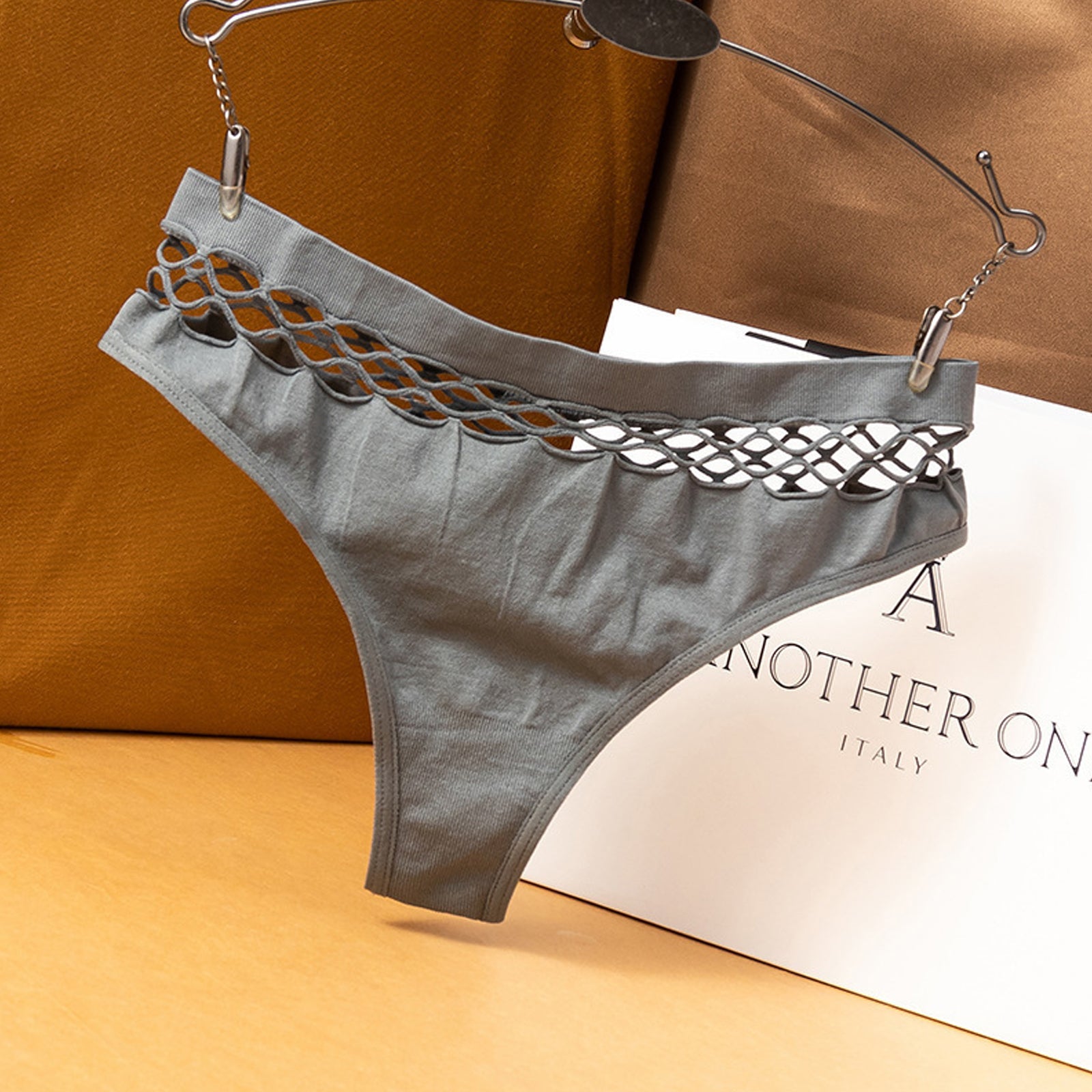 2 Pack Thong Panty Criss-cross Seamless High Waist Hipster Panties