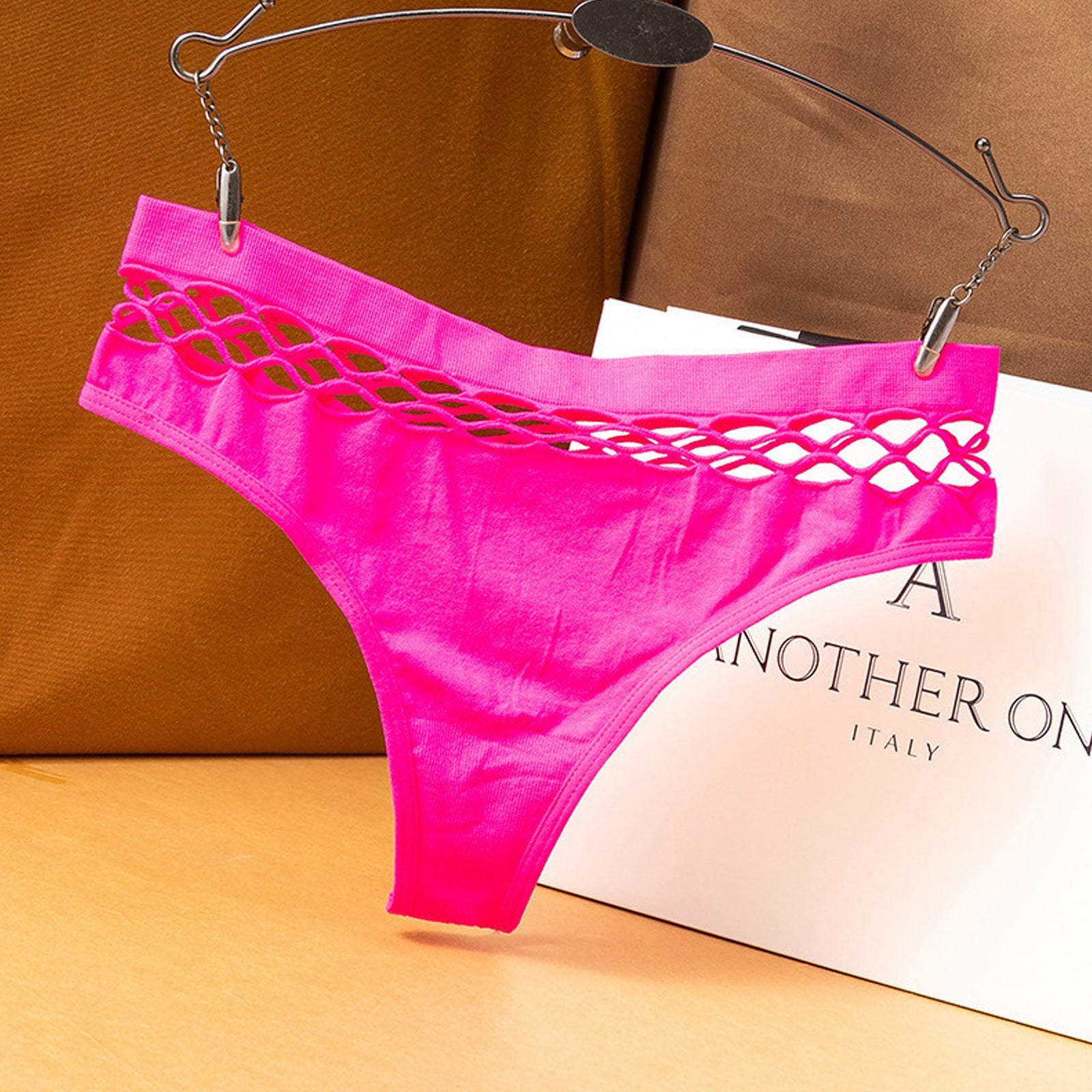 2 Pack Thong Panty Criss-cross Seamless High Waist Hipster Panties