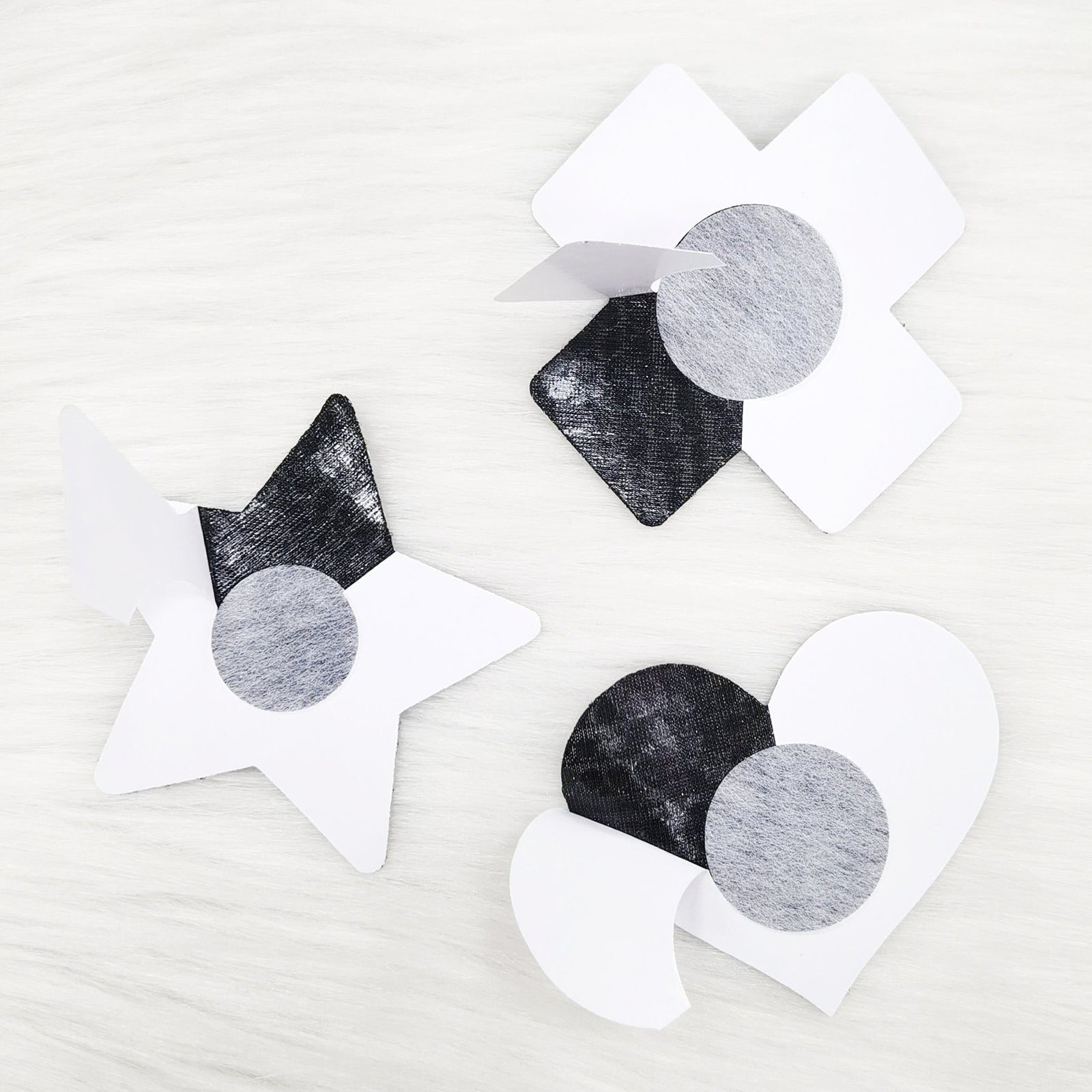 3 Pack Black Reflective Pasties Polka Dot Nippe Covers Pasties