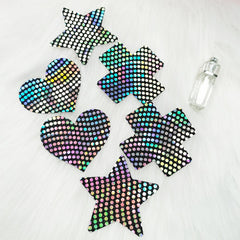 3 Pack Black Reflective Pasties Polka Dot Nippe Covers Pasties