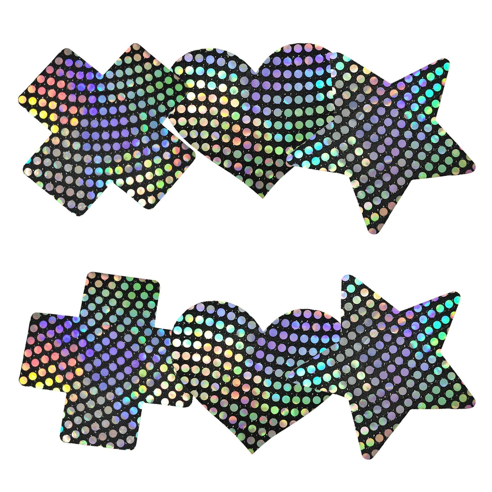 3 Pack Black Reflective Pasties Polka Dot Nippe Covers Pasties