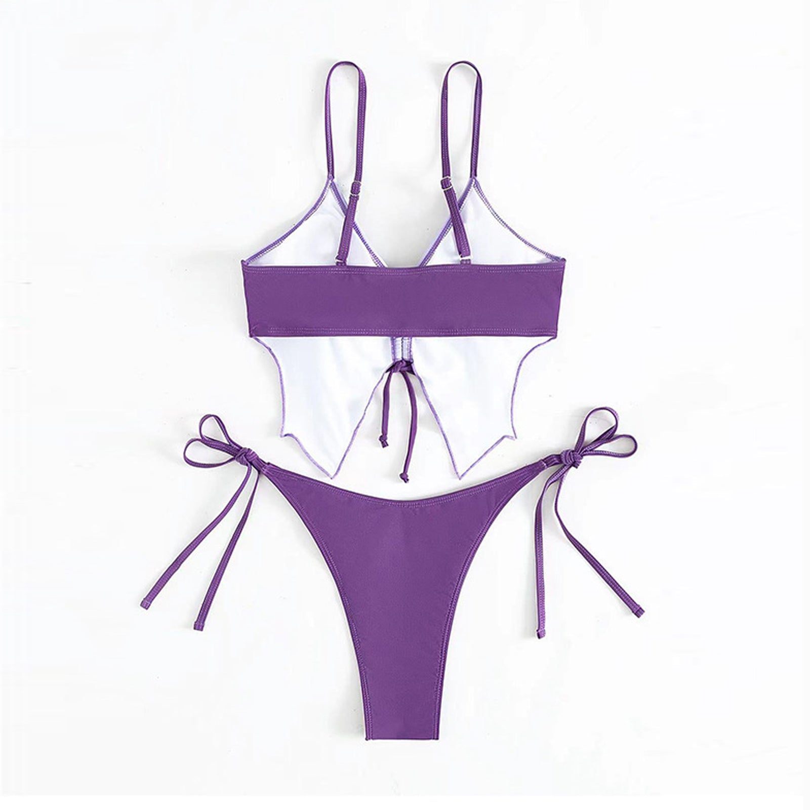 Butterfly Bikini Set 2 Piece Drawstring Bikini Top and String Bikini Bottom