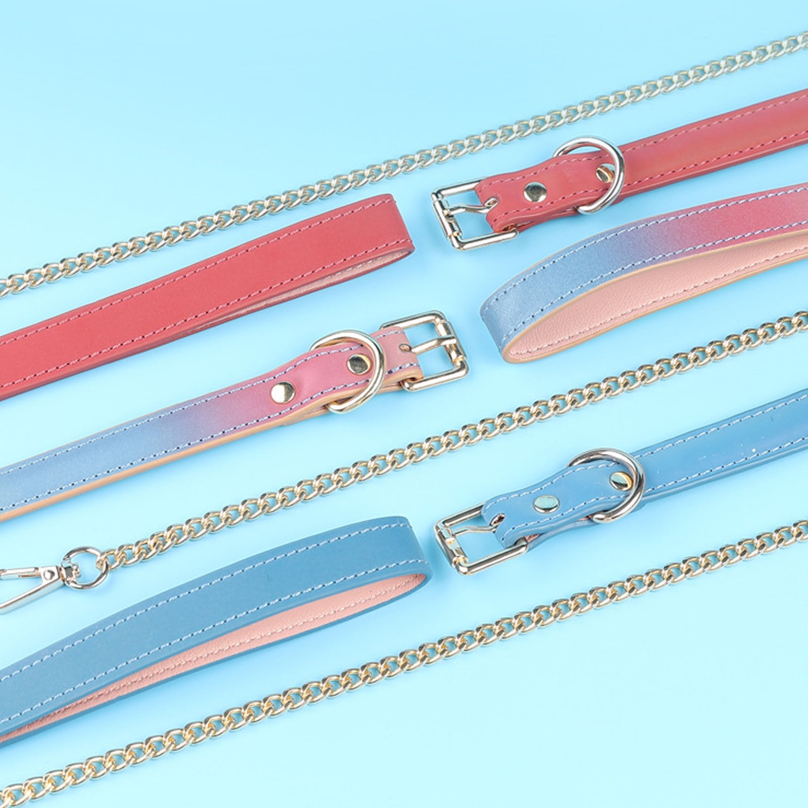 Chain Choker Leash Reflective Leather Gothic Necklace Nightclub Leash Belts Neck Accessories