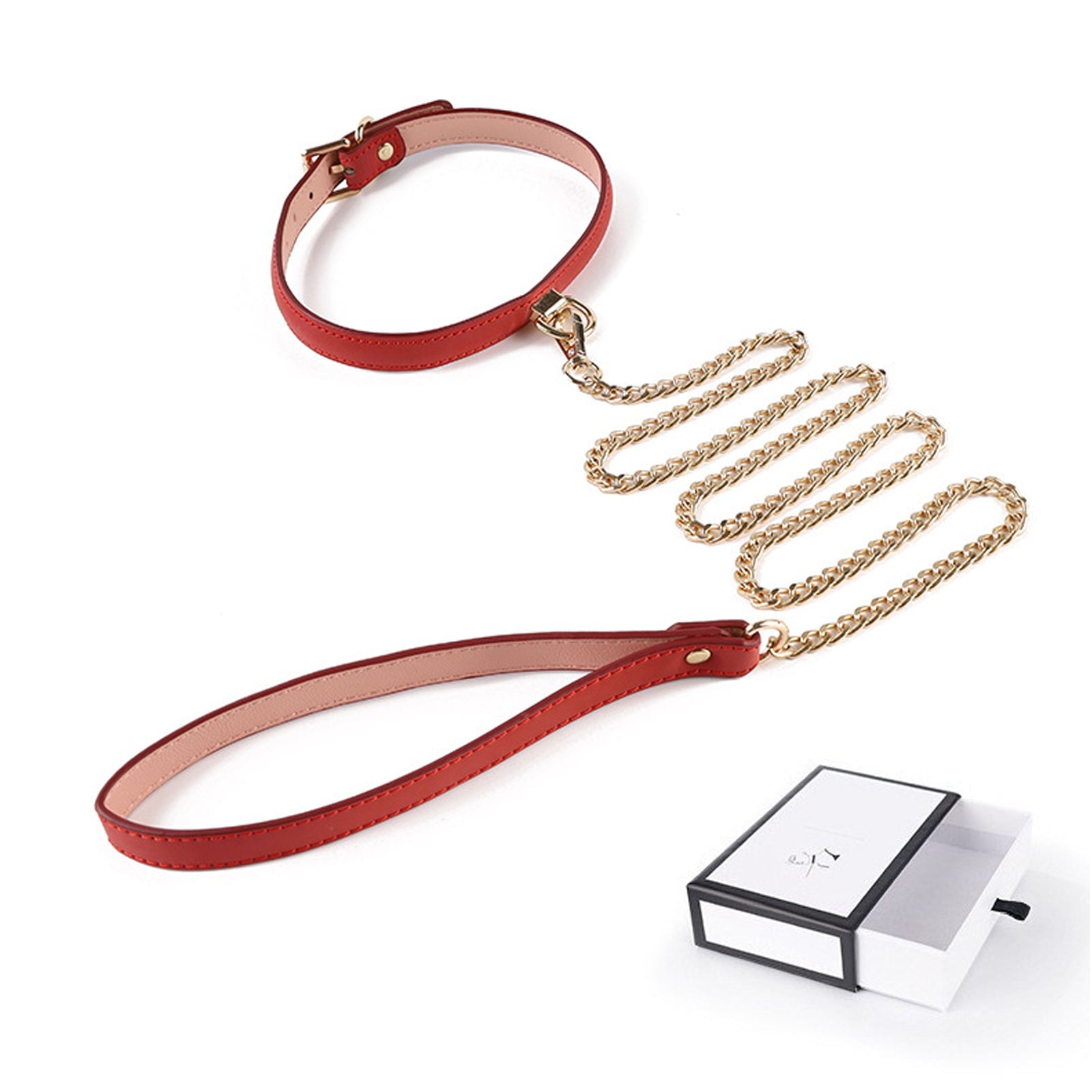 Chain Choker Leash Reflective Leather Gothic Necklace Nightclub Leash Belts Neck Accessories