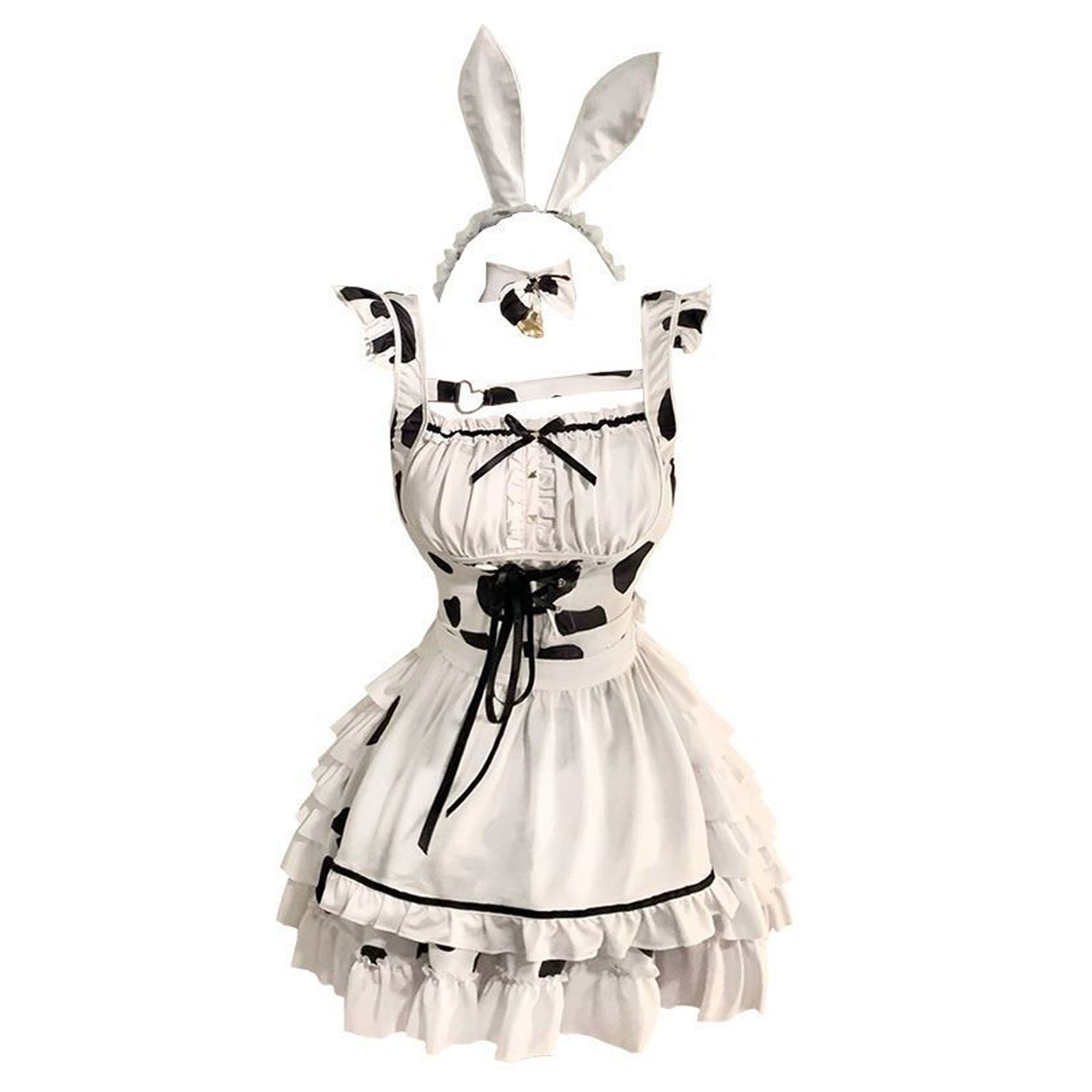 Cute Maid Outfit Sweet Lolita Dress Anime Cow Cosplay Lingerie Outfits