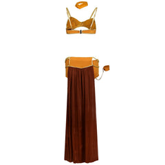 Plus Size Arabian Princess Costume Exotic Cosplay Lingerie High Slit Skirt Set