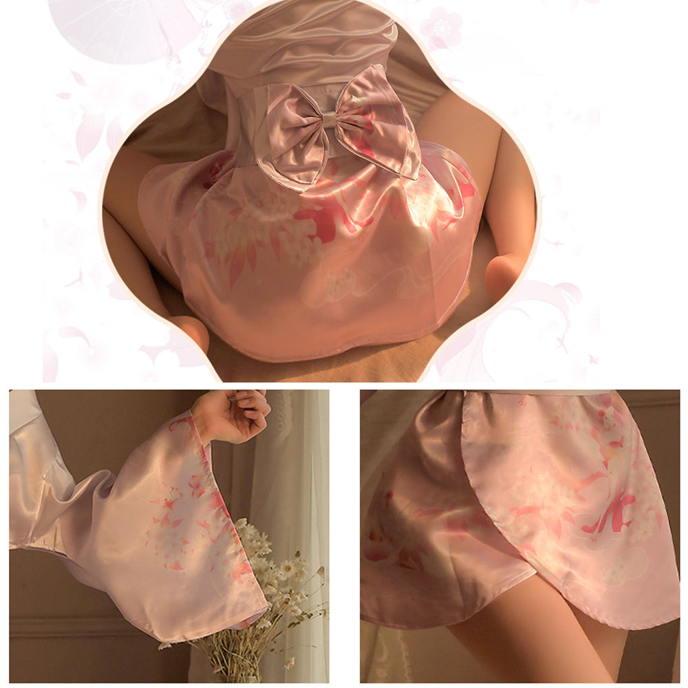 Kimono Dress Costume Japanese Geisha Yukata Floral Patten Robe
