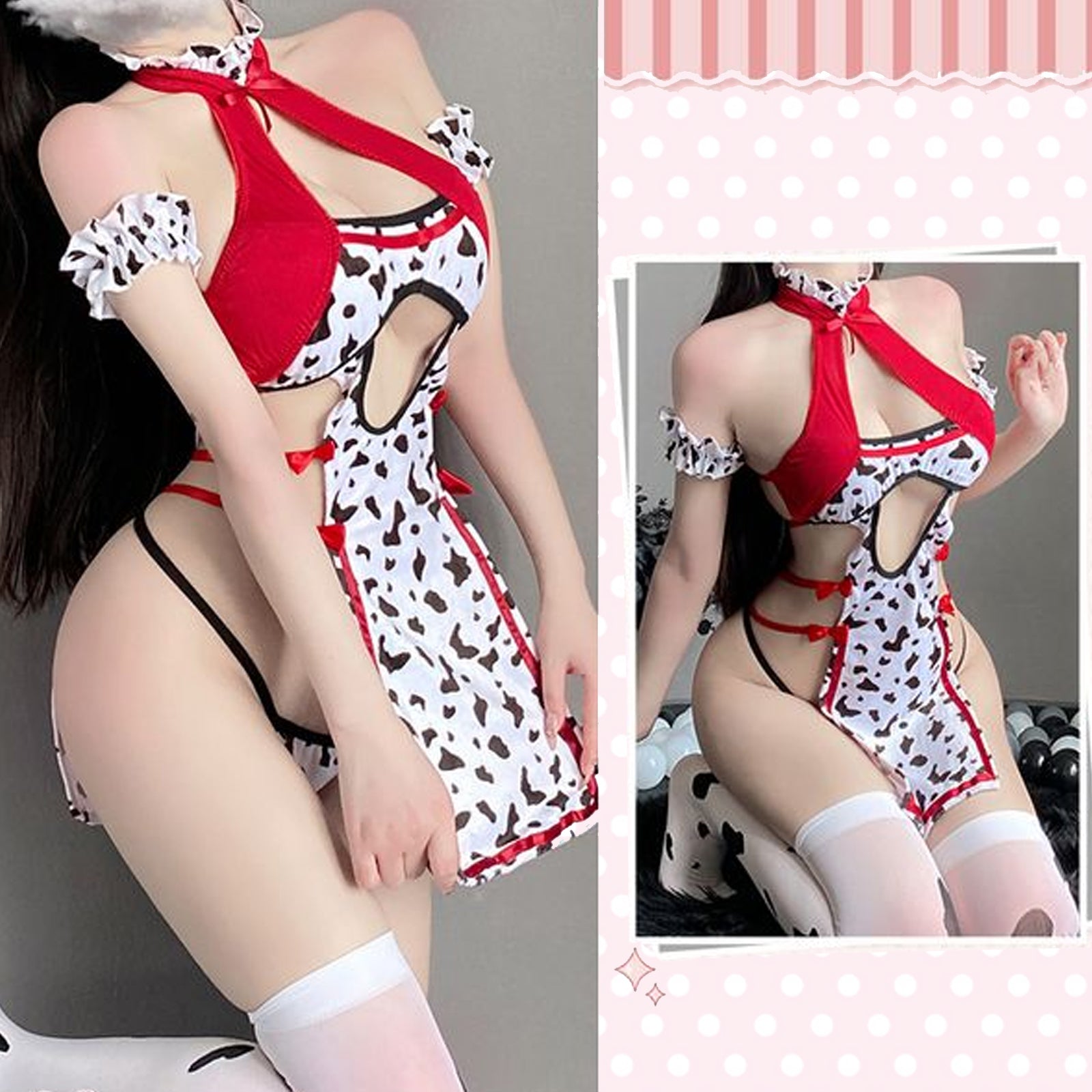 Cow Lingerie Cute Exotic Babydoll Dress Lolita Anime Cosplay Costume