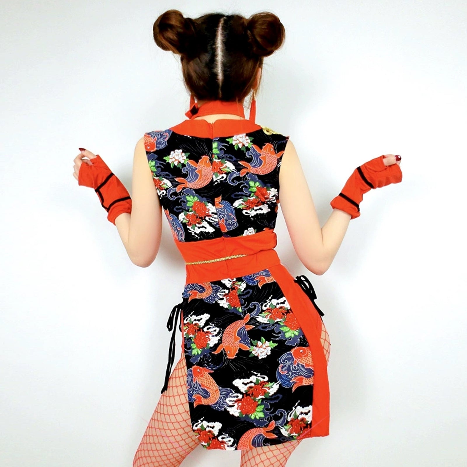 Kimono Dress Japanese Anime Cosplay Costume Side Slit Asian Lingerie Dress
