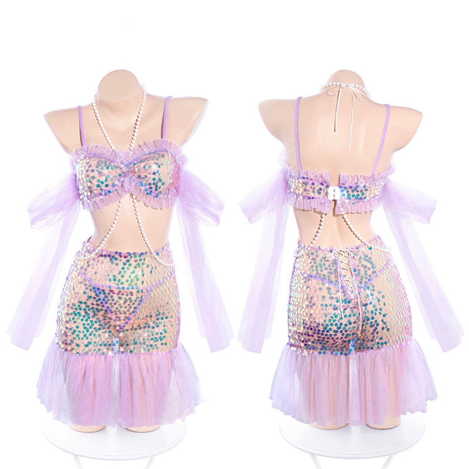 Mermaid Lingerie Set Sequins Mermaid Cosplay Outfit Adult Halloween Costume