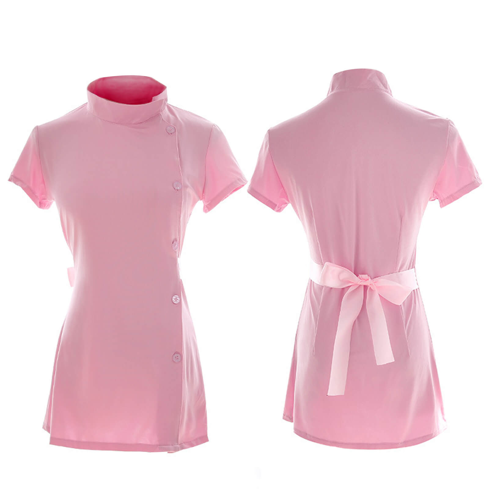 Nurse Lingerie Costume Pink Button Front Nurse Cosplay Uniform