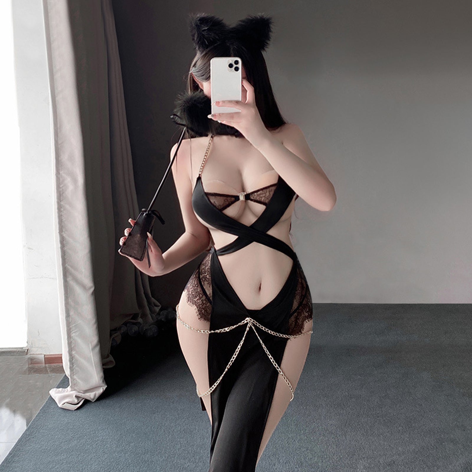 Sultry Neko Girl Cosplay Costumes Anime Cat Exotic Lingerie Set Goddess Anubis Outfits