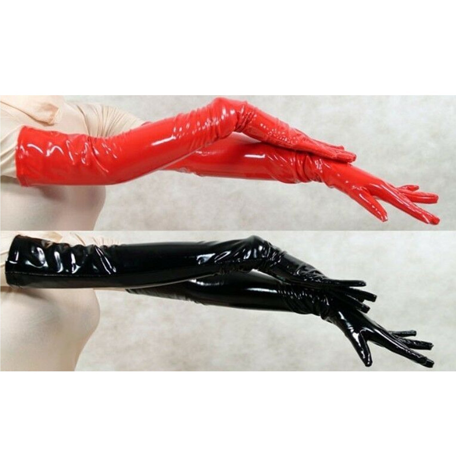 Women's Wet Look Long Gloves
