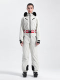 Unisex Solid Color Retro Style One Piece Ski Suit