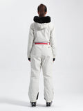 Unisex Solid Color Retro Style One Piece Ski Suit