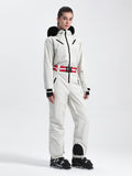 Unisex Solid Color Retro Style One Piece Ski Suit