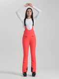 Solid Color High Stretch Slim Ski Bibs