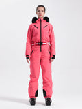 Unisex Solid Color Retro Style One Piece Ski Suit