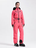 Unisex Solid Color Retro Style One Piece Ski Suit