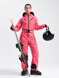 Unisex Solid Color Retro Style One Piece Ski Suit