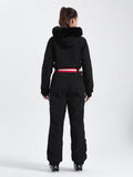 Unisex Solid Color Retro Style One Piece Ski Suit