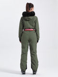 Unisex Solid Color Retro Style One Piece Ski Suit