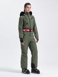 Unisex Solid Color Retro Style One Piece Ski Suit