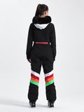 Unisex Color Block Retro Style One Piece Ski Suit